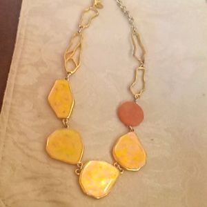 Chico’s NWT Orange Stones Statement Necklace